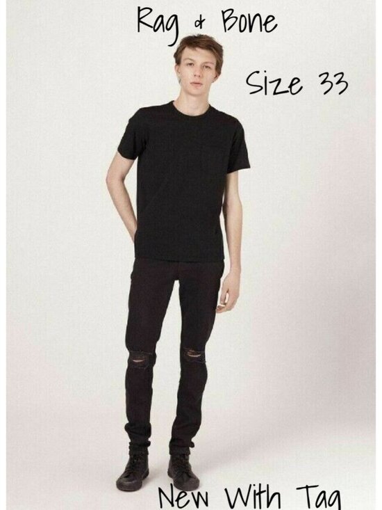 rag & bone Other - Men's Rag & Bone Black Skinny Fit Stretch Jeans - Size 33, New with Tags
